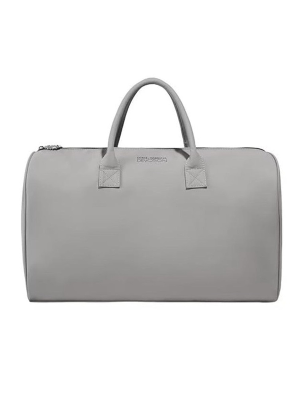 DOLCE & GABBANA duffel travel bag mushroom grey faux soft leather LOGO large